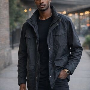 Cole Haan Men's Black Military Jacket